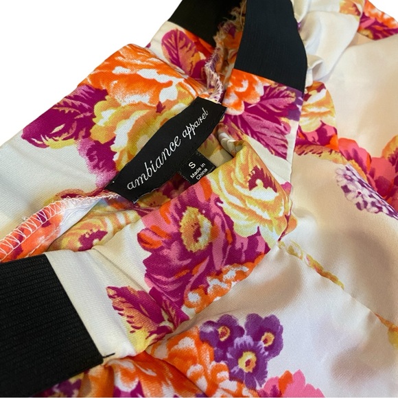 White, Pink, and Yellow Floral Summer Pants - Picture 3 of 3